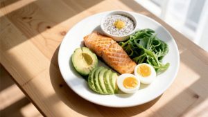 Start your day with food that fuels your body and brain! This omega-3-rich plate supports heart health, sharp focus, and glowing skin